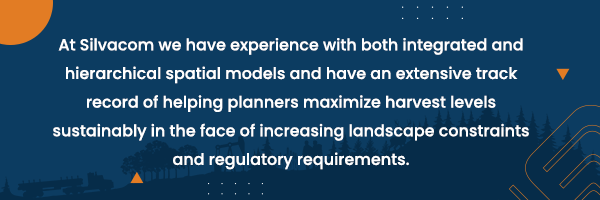 Silvacom helps planners maximize harvest levels sustainably in the face of increasing landscape constraints and regulatory requirements